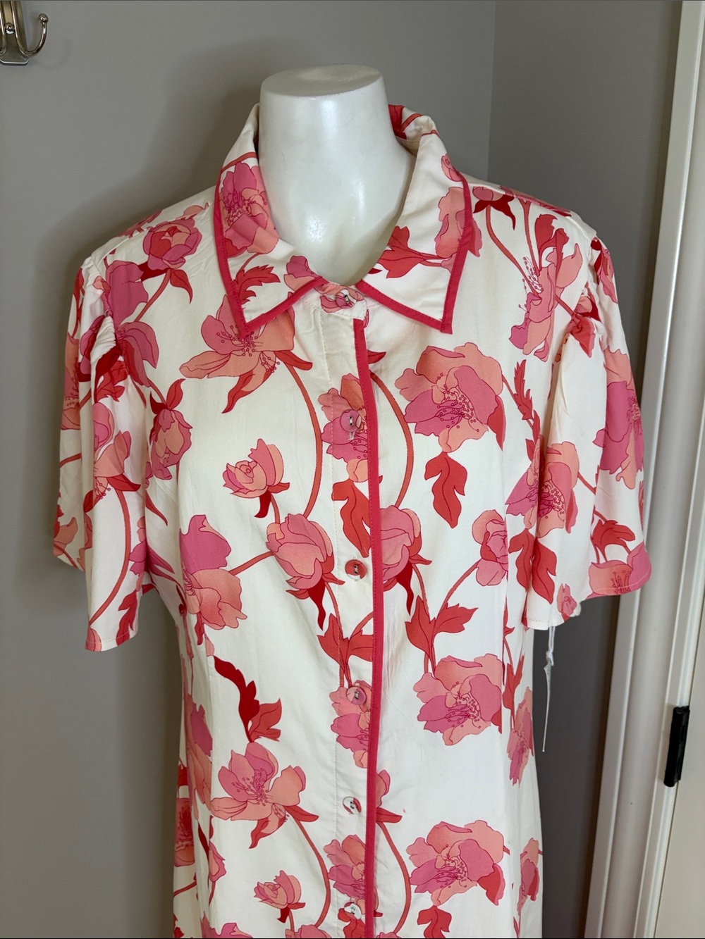 Tuckernuck Hyacinth House Peppa Midi Dress Coral Multi Floral Sz XL NEW - Picture 7 of 16